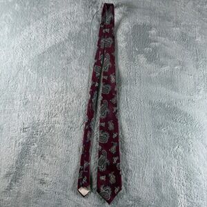 Burgundy Paisley Silk‎ Blend Necktie Teal Tan Navy Pattern Mens Formal Tie